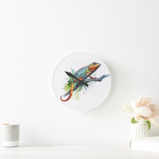 Tak van kleuren: Chameleon Art Ronde Klok (Huis)