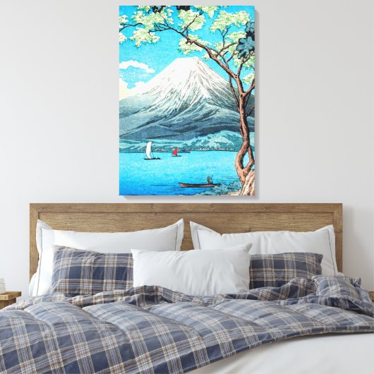 Takahashi - Mount Fuji uit het meer van Yamanaka Canvas Afdruk (Insitu (Slaapkamer))