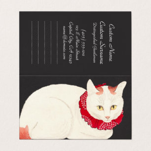 takahashi shotei tama nekko cat portret ukiyo-e visitekaartjes