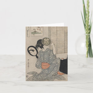 Takashima Ohisa painting-Utamaro Blank Note Kaart