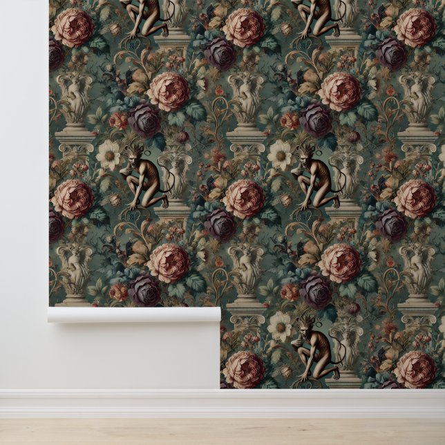 Take a Bow – Gothic Floral Design Behang (Applicatie)