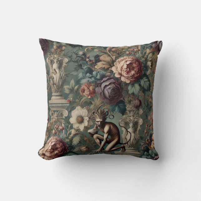 Take a Bow – Gothic Floral Design Kussen (Voorkant)