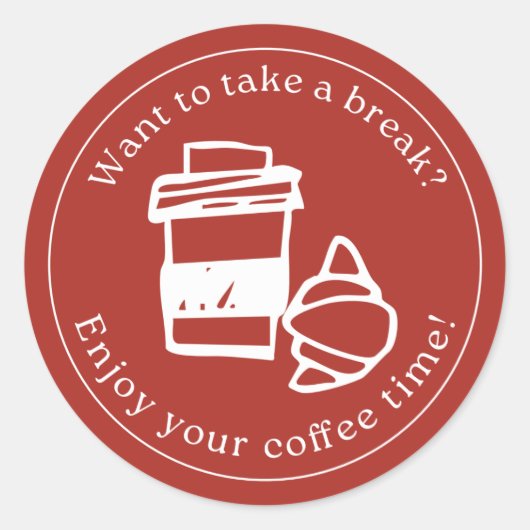 Take a Break Sticker – Coffee Gift Label (Voorkant)
