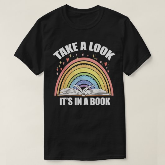 Take A Look Its In A Book Tshirt Book Reading Cute (Design voorkant)