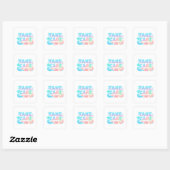 Take Care Pastel Ocean Glossy Text Vierkante Sticker (Vel)