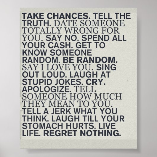 Take Chances Poster (Voorkant)