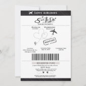 Take Flight with Love: Boarding Pass Save the Date Kaart (Voorkant)