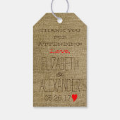 Take Home's more Love Burlap Guest Favor Cadeaulabel (Achterkant)