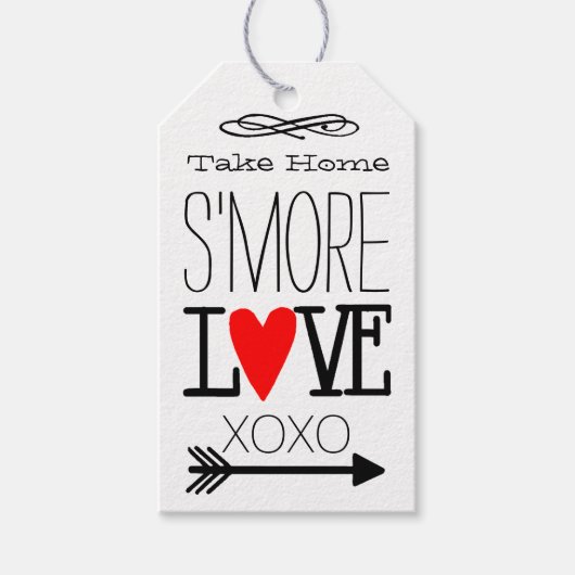 Take Home's more Love Guest Favor Typografie Cadeaulabel (Voorkant)