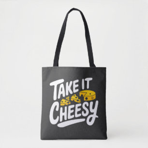 Take It Cheesy - Leuke kaasprint voor kaasliefhebb Draagtas