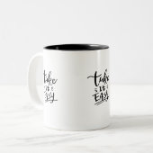Take It Easy Mok Minimalist Quote Koffiebekercadea (Voorkant links)
