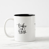Take It Easy Mok Minimalist Quote Koffiebekercadea (Links)