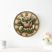 Take It Easy Sloth Funny Grote Klok (Huis)