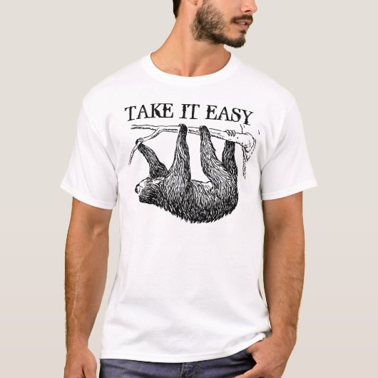 Take it Easy Sloth Slogan T-shirt (Devant)