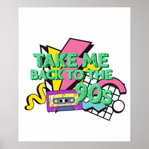 Take Me Back jaren 90 Color Pop Art Poster