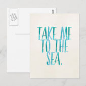 Take Me to the Sea - Beach Quote Briefkaart (Voorkant / Achterkant)