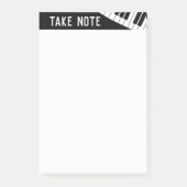 "Take Note" Musical Piano Zwart-wit Post-it® Notes (Voorkant)