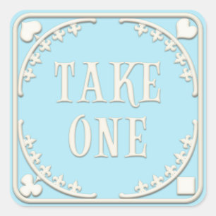 "Take One" Wonderland Thee Feestje Aantrekkelijke Vierkante Sticker