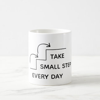 Take Small Steps Every Day – Minimalist Motivation Koffiemok