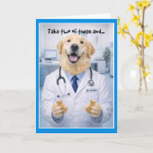 Take Two Dog Bones Get Well Card  DBA-1 Kaart (Gele Bloem)