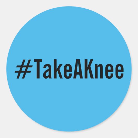 #TakeAKnee, texte noir sur les autocollants bleu v (Devant)