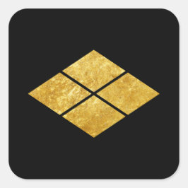 Takeda kamon Japanse samurai clan faux gold Vierkante Sticker