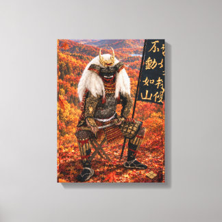 Takeda Shingen Samurai-pantser Herfst 12x16 Canvas Afdruk