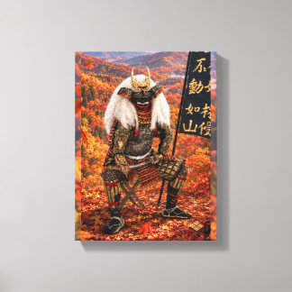 Takeda Shingen Samurai-pantser Herfst 9x12 Canvas Afdruk