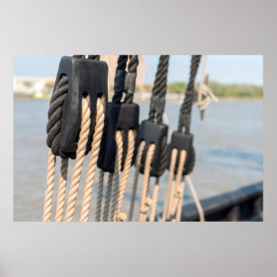 Takelwerk van een schip poster
