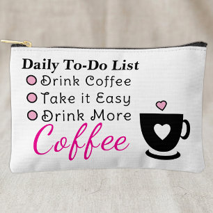 Takenlijst koffieliefhebbers wit roze etui