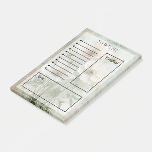 Takenlijst met lichtroze en witte bloemen post-it® notes