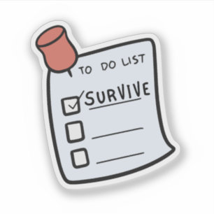 Takenlijst: Overleven  Sticker