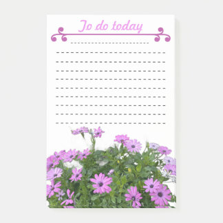 Takenlijst - paarse bloemen post-it® notes