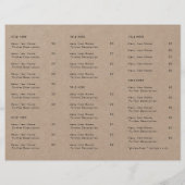 Takeout Rustique Kraft | Menu à emporter du restau (Dos)