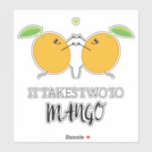 Takes Two naar Mango Tango Funny Food Pun Sticker (Vel)