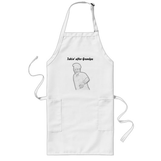 Takin na opa Apron Lang Schort (Voorkant)