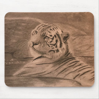 "Taking A Dip" tiger mousepad Muismat
