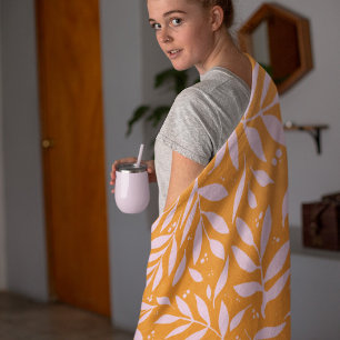 takken - oranje en roze fleece deken