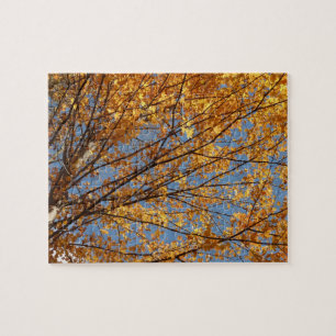 Takken van esdoornbladeren II Oranje herfst Legpuzzel