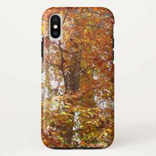 Takken van oranje bladeren herfst natuur iPhone x hoesje
