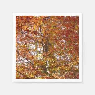 Takken van oranje bladeren herfst natuur servetten