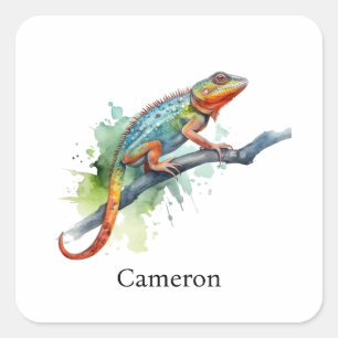 Takkengammaal: Kameleon Kunst Vierkante Sticker