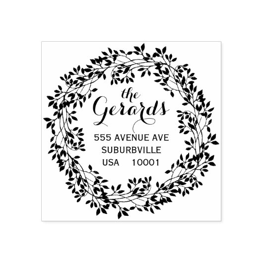 takkrans bladeren adres aangepaste rubberen stempe 	rubberstempel (Afrduk)