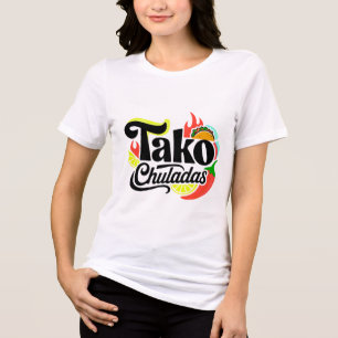 "Tako Chuladas" Grappig Retro Mexicaans Eten Taco Tri-Blend Shirt