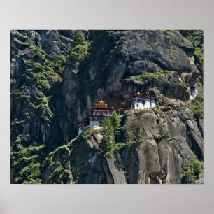 Taktsang-klooster op de klif, Paro, Bhutan Poster