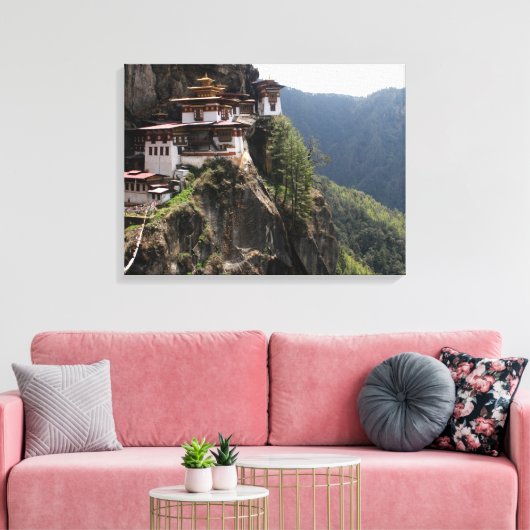 taktsang uitzicht canvas afdruk (Insitu (Woonkamer))