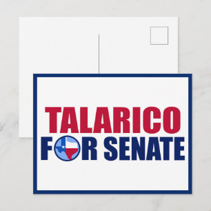 Talarico voor Senaat Texas 2026 Verkiezing Briefkaart