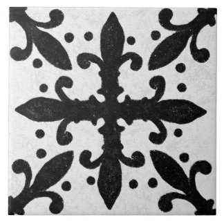 Talavera 10 Zwart Wit Grijs Mediterraan Geo Tegeltje