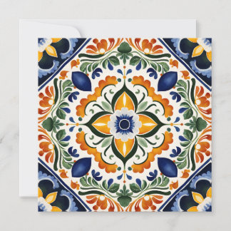 Talavera antieke Mexicaanse all-in-one trouwkaart Kaart