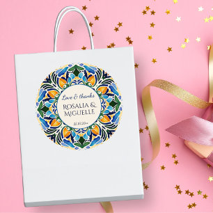 Talavera azulejo blauw  Mexicaanse gunst Ronde Sticker